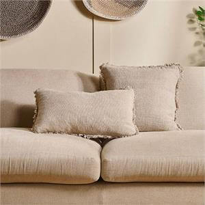 Nkuku Feo Linen Cushion Cover Natural Square